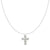 18kt White Gold .26ctw H-I SI Bezel Cross Adjustable Chain