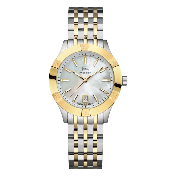 GLOCK GW-31-1-18 Two Tone Watch with Mother of Pearl Dial