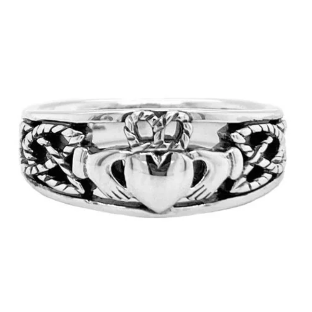 Sterling Silver Claddagh Antiqued Ring