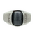 10kt White Gold Diamond and Grey Catseye Gents Ring