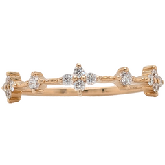 14K Yellow Gold Petite Diamond Station Ring