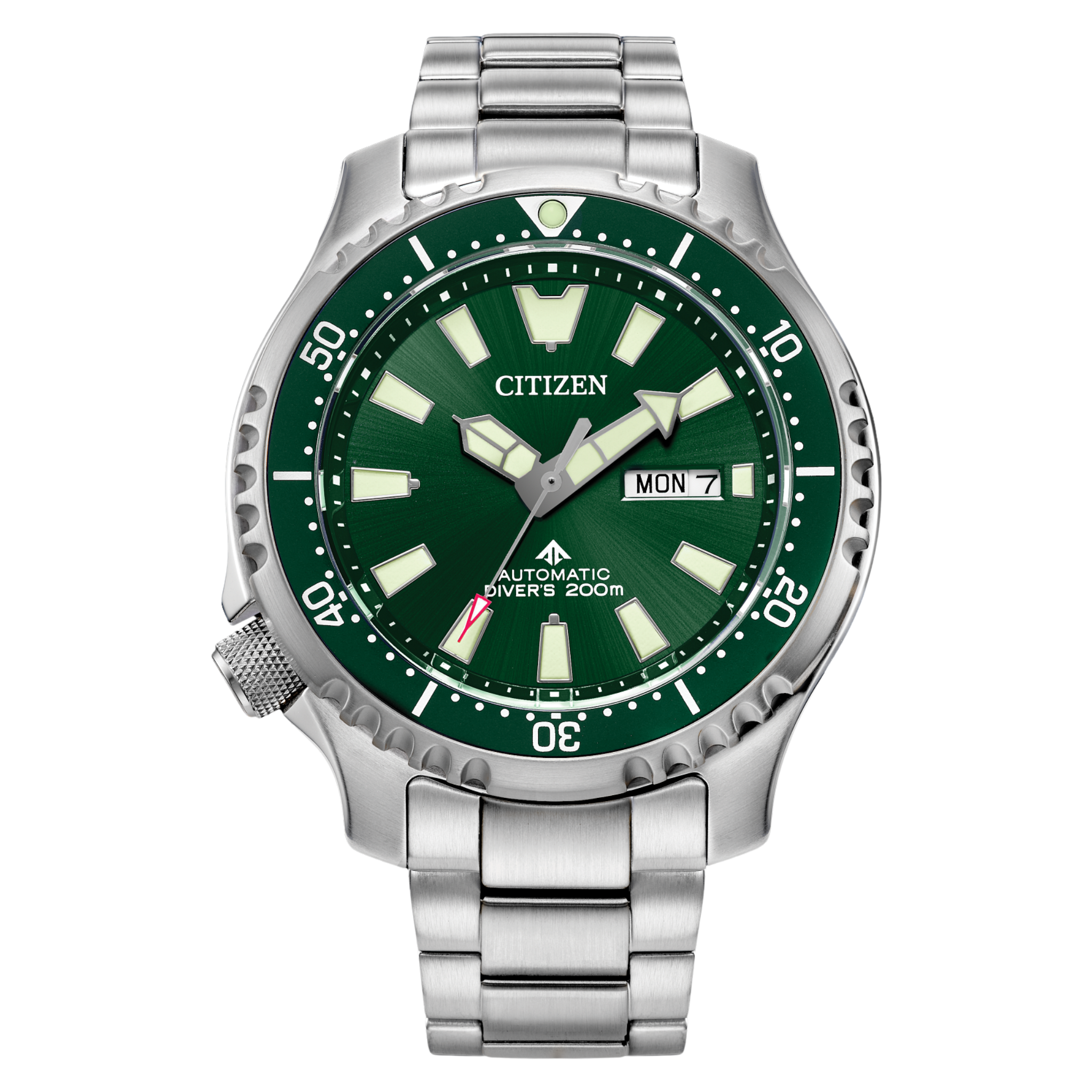 Citizen Automatic Stainless Watch with Green Dial NY0151-59X