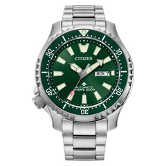 Citizen Automatic Stainless Watch with Green Dial NY0151-59X