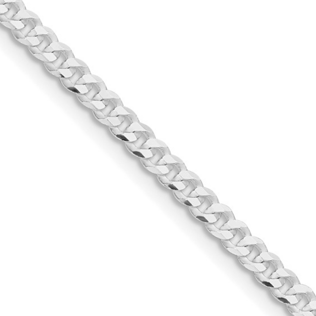 Sterling Silver 7.65MM Flat Curb Chain 24"