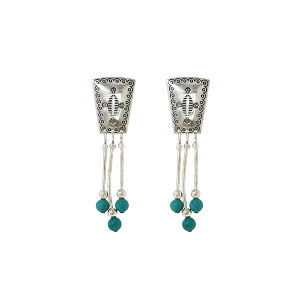 S/S SOUTHWESTERN TURQ DANGLE EARRINGS