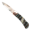 Copper & Brass Damascus Natural Mammoth Tooth Pocket Knife