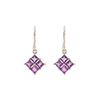 S/S AMETHYST CLUSTER DROP EARRINGS