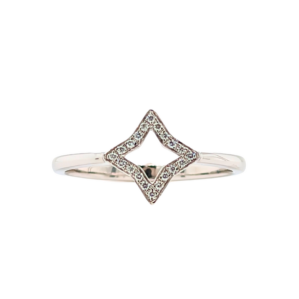 14K White Gold Diamond Pave Ring