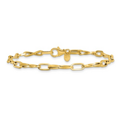 14K Yellow Gold Twisted Link Gold Bracelet