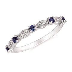 14K Sapphire with Diamond Stackable Ring