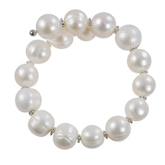 Fresh Water Pearl Cuff Bracelet - White