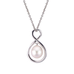 Sterling Silver White Pearl Pendant with Chain
