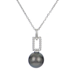 Sterling Silver Cultered Tahitian Pearl Necklace