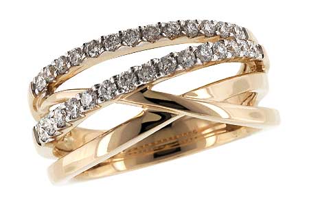 14KT Yellow Gold & Diamond Crossover Ring