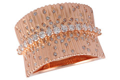 14K Rose Gold Diamond Fashion Satement Ring