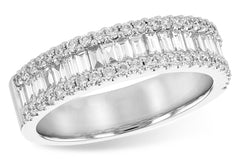 14KT White Gold Baguette Diamond Ring .90CTW