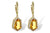 14K Yellow Gold Fantasy Cut Citrine & Diamond Earrings