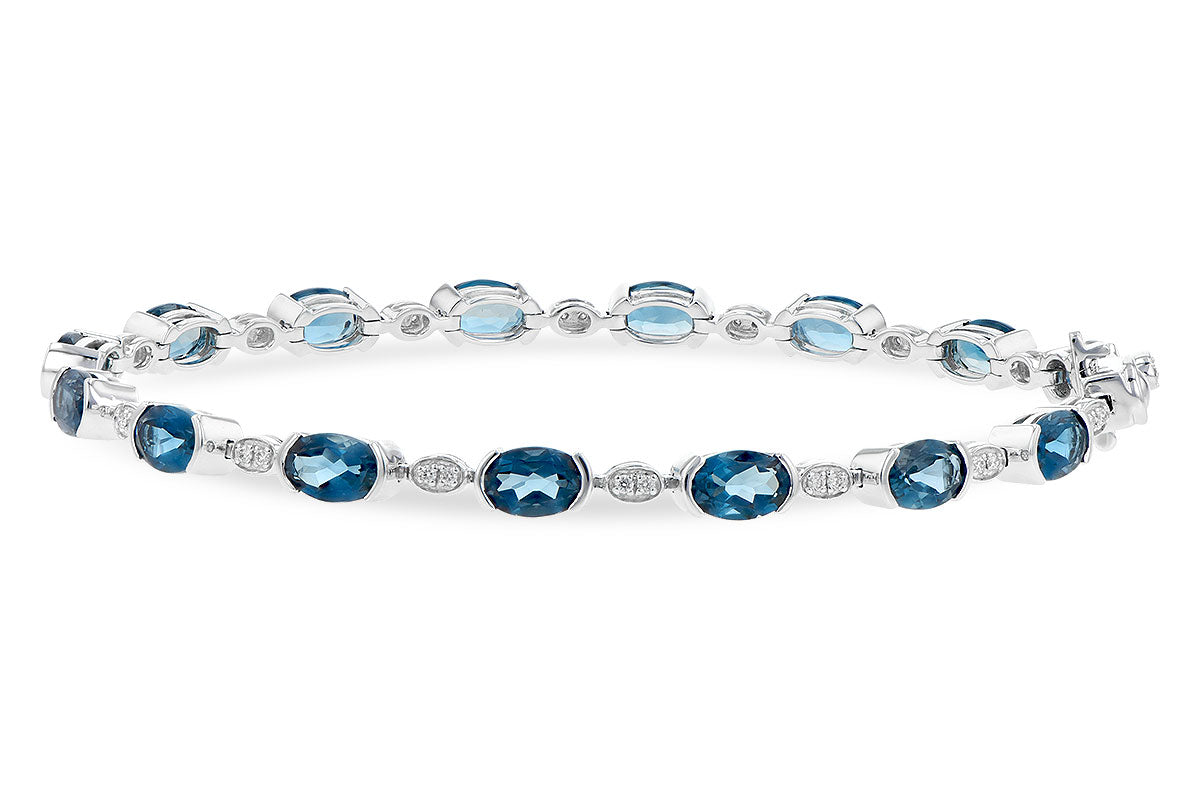 14K White Gold London Blue Topaz Bracelet