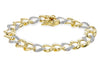 14K Gold Twisted Link Bracelet with Diamonds