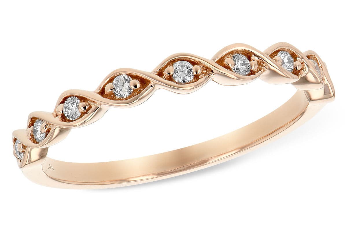 14K W Nevette .12CTW Dia Stackable Ring.