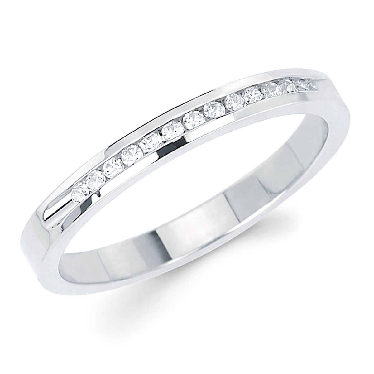 1/10 Ctw. Channel Set 14 Stone Diamond Anniversary Band in 14K Gold