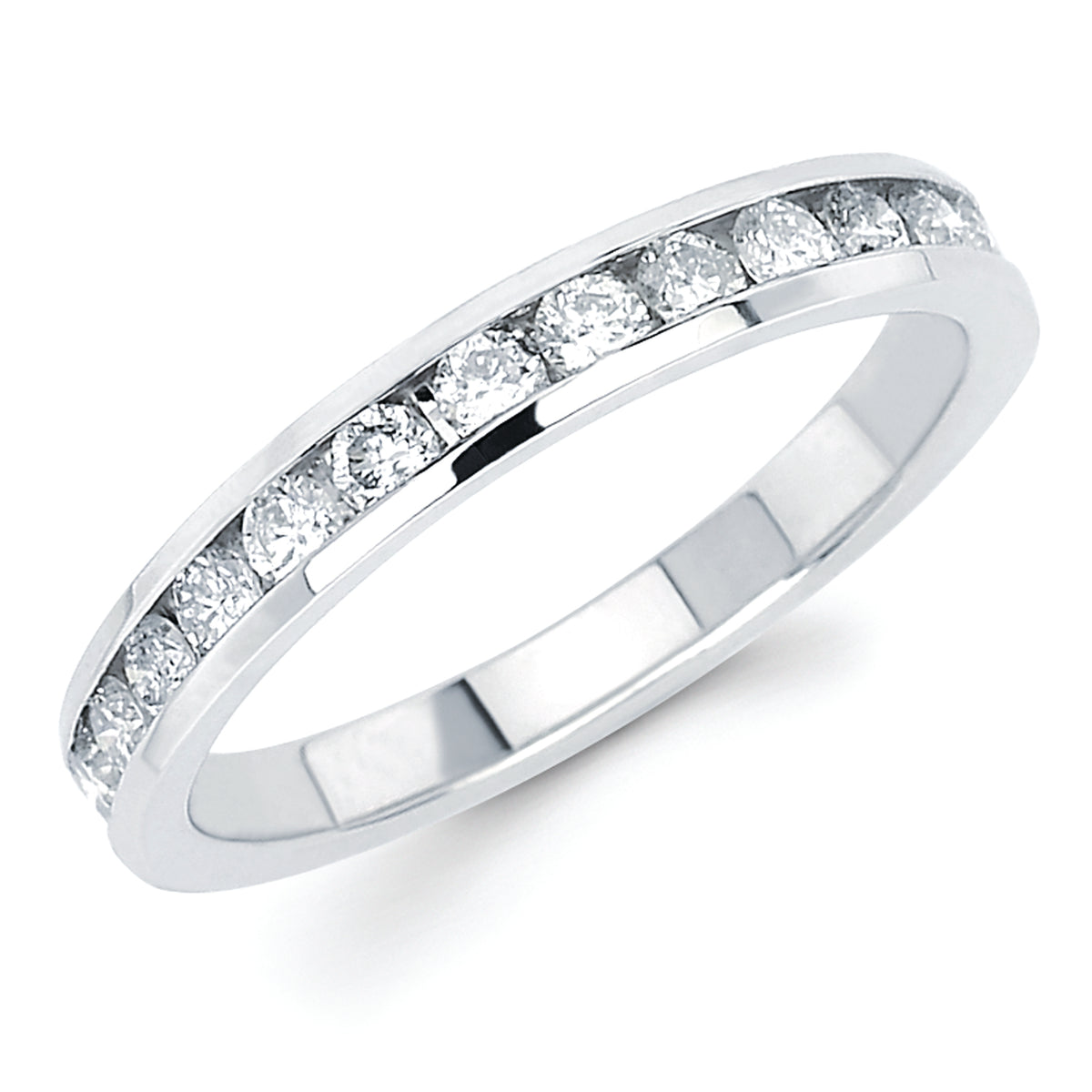 1/2 Ctw. Channel Set 14 Stone Diamond Anniversary Band in 14K Gold