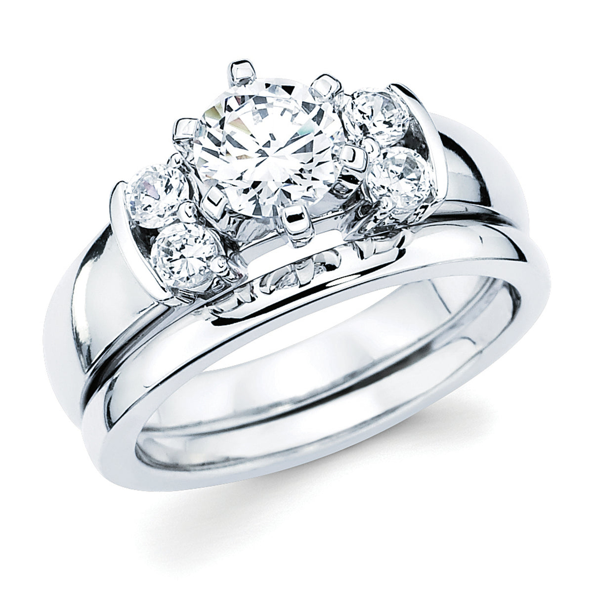 Classic Bridal: Diamond Semi Mount shown with 1 CT Center Diamond in 14K Gold