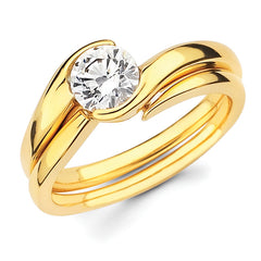 Modern Bridal: Shown with 3/4 Ct. Round Center Diamond in 14K Gold