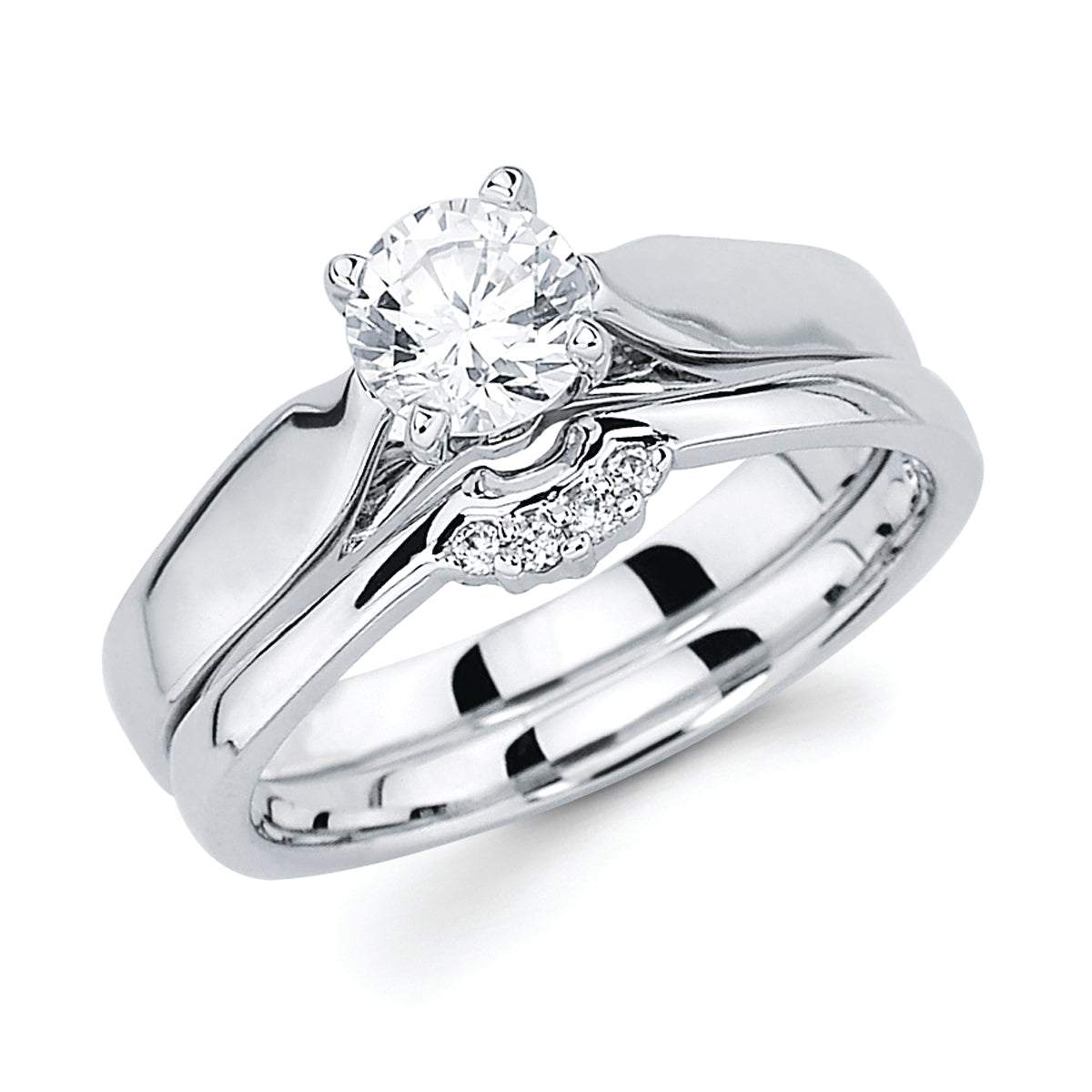 Classic Bridal: Diamond Ring shown with 3/4 Ct. Round Center Stone in 14K Gold