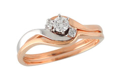 14KT Gold Two-Piece Wedding Set with Rose & White Gold