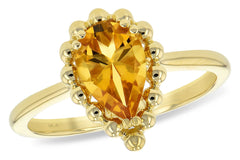 14KT Yellow Gold Marquise Citrine Solitaire Ring