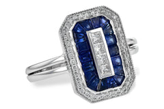 14K White Gold Sapphire & Diamond Ring 1.36CTW
