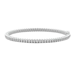 14k White Half Bezel Diamond Tennis Bracelet
