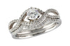 14KT Whit Gold Engagement Semi-Mount Set with Diamonds