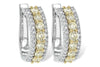 14K Yellow and White Diamond Earrings