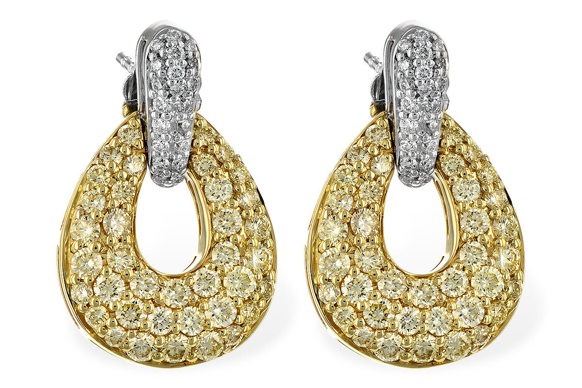 14K Yellow and White Gold Diamond Earrings