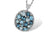 14KT Gold Blue Topaz Necklace with Diamond Accents