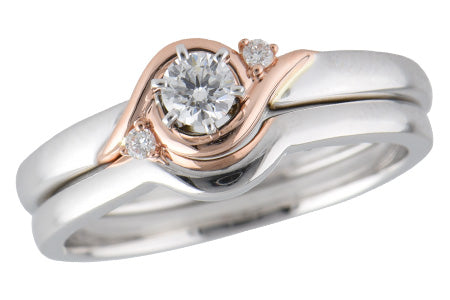 14KT Rose & White Gold Diamond Engagement Ring Semi-Mount