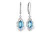 14K Gold Marquise Blue Topaz Dangle Earrings