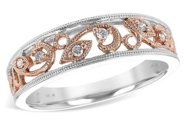 14KT Gold Floral Inspired Two Tone Diamond Ring