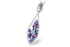 Teardrop Multi-Gemstone Pendant with Chain