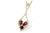 14KT Yellow Gold 3 Garnet Free-Moving Pendant with Diamonds