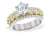 14K Two Tone Yellow and White Diamond Engagement Ring Semi-Mount