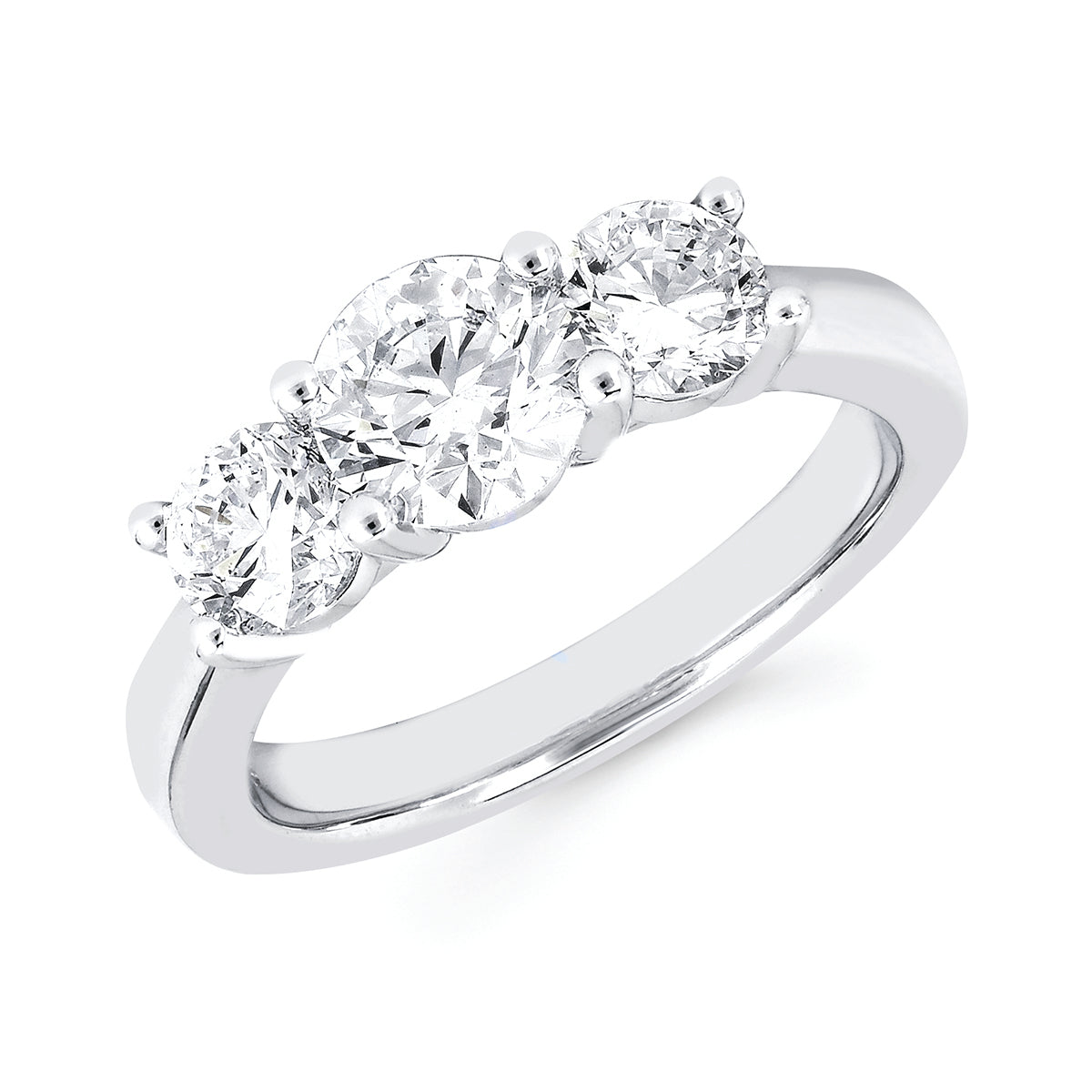 Eco-Brilliance&reg; 2.00 Ctw. Prong Set 3 Stone Lab-Created Diamond Anniversary Band In 14K Gold