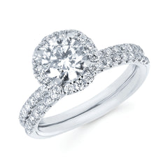 Eco-Brilliance&reg; Lab-Created 1.40 Ctw. Diamond Engagement Ring  with a 1 Ct. Round Center in 14K Gold