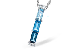 14KT Ombre Blue Topaz Pendant