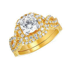 Forever Elegant&trade; 3/8 Ctw. Diamond Semi Mount shown with 1 Ct. Round Center Diamond in 14K Gold