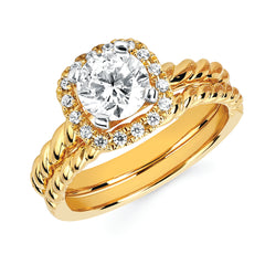 Forever Elegant&trade; 1/8 Ctw. Diamond Semi Mount shown with 1 Ct. Round Center Diamond in 14K Gold