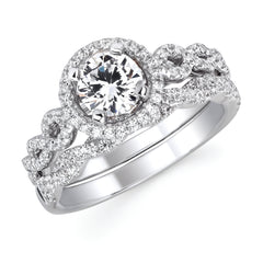 Forever Elegant&trade; 1/3 Ctw. Diamond Semi Mount shown with 3/4 Ct. Round Center Diamond in 14K Gold