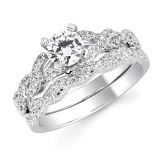 Forever Elegant&trade; 1/5 Ctw. Diamond Semi Mount shown with 3/4 Ct. Round Center Diamond in 14K Gold